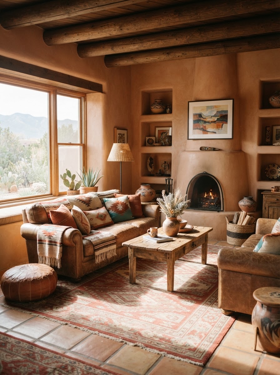 Cozy Southwest style home interior